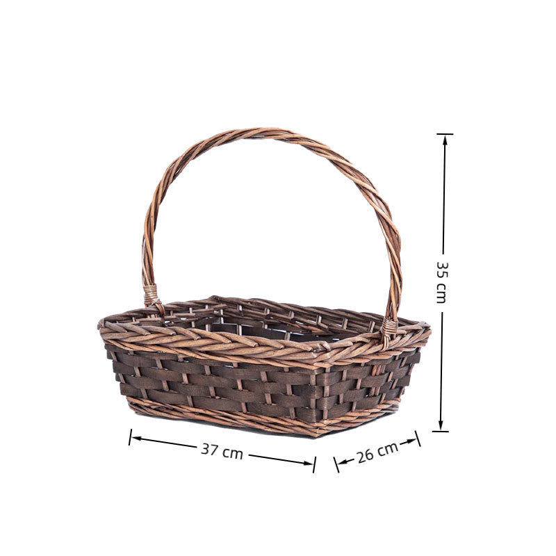 Handcrafted Woven Storage Basket with Carrying Handle | High & Bury