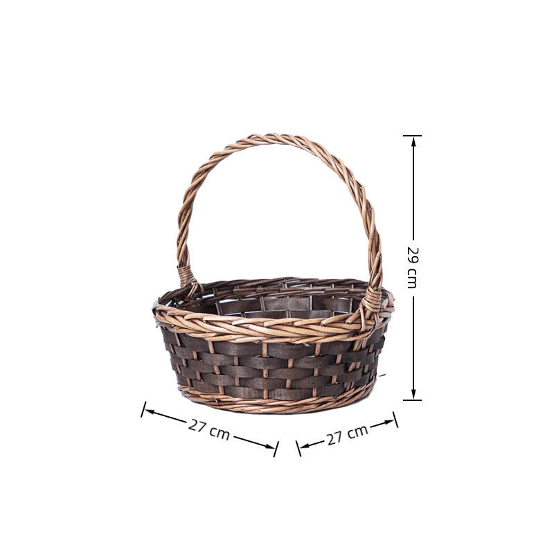 Handcrafted Woven Storage Basket with Carrying Handle | High & Bury