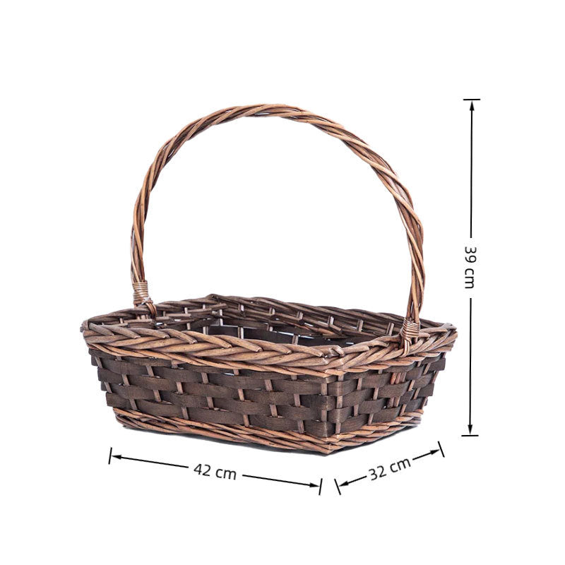 Handcrafted Woven Storage Basket with Carrying Handle | High & Bury