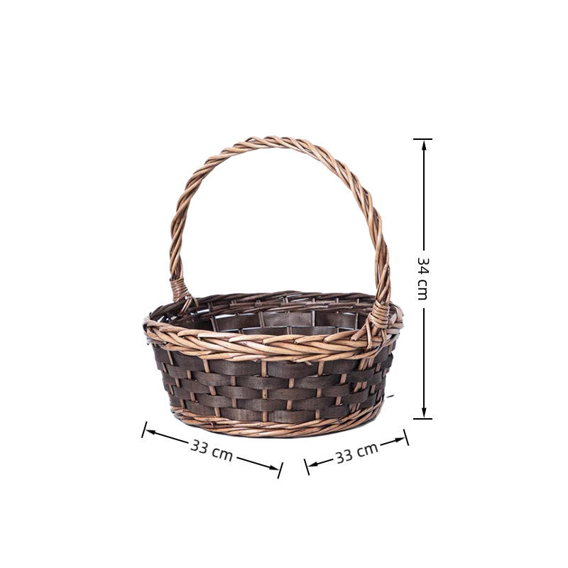 Handcrafted Woven Storage Basket with Carrying Handle | High & Bury