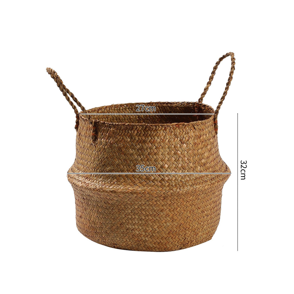 Handcrafted Woven Storage Bucket Orange Coffee | High & Bury