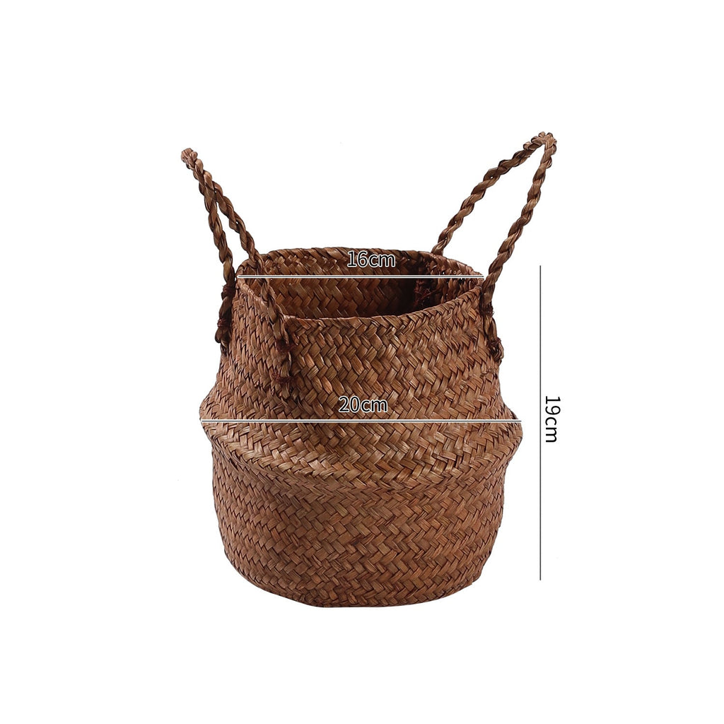 Handcrafted Woven Storage Bucket Orange Coffee | High & Bury