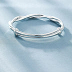 Handmade 925 Sterling Silver Twisted Bracelet, Adjustable, 6 cm, view 4