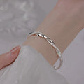 Handmade 925 Sterling Silver Twisted Bracelet, Adjustable, 6 cm