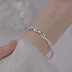 Handmade 925 Sterling Silver Twisted Bracelet, Adjustable, 6 cm