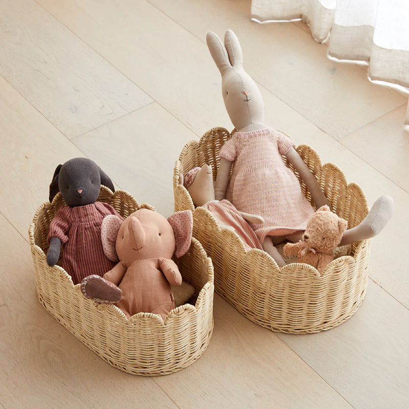 Handmade Decorative Basket with Wavy Edge | High & Bury