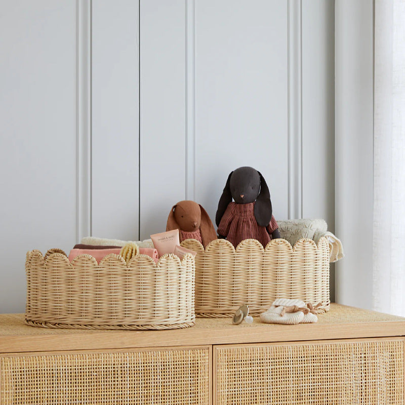 Handmade Decorative Basket with Wavy Edge | High & Bury