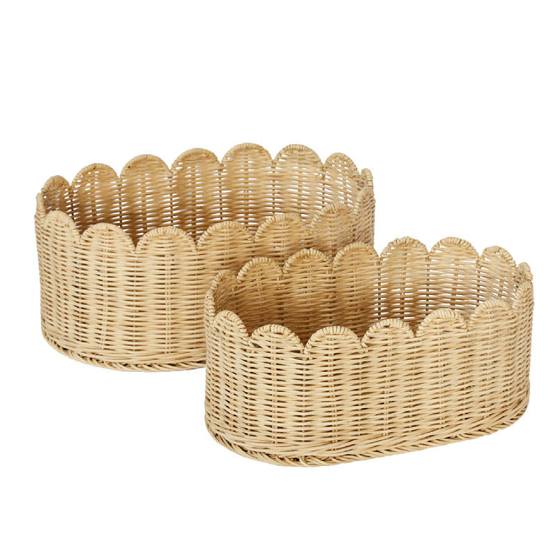 Handmade Decorative Basket with Wavy Edge | High & Bury