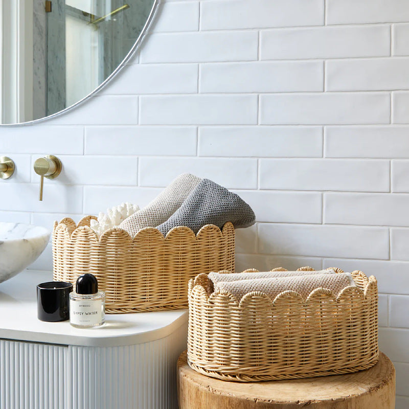 Handmade Decorative Basket with Wavy Edge | High & Bury