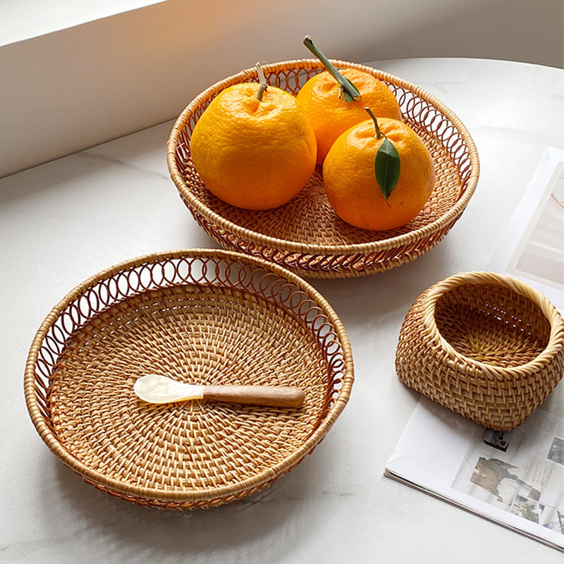 Handmade Fruit and Snack Basket Woven Natural Fiber Handcrafted | High & Bury