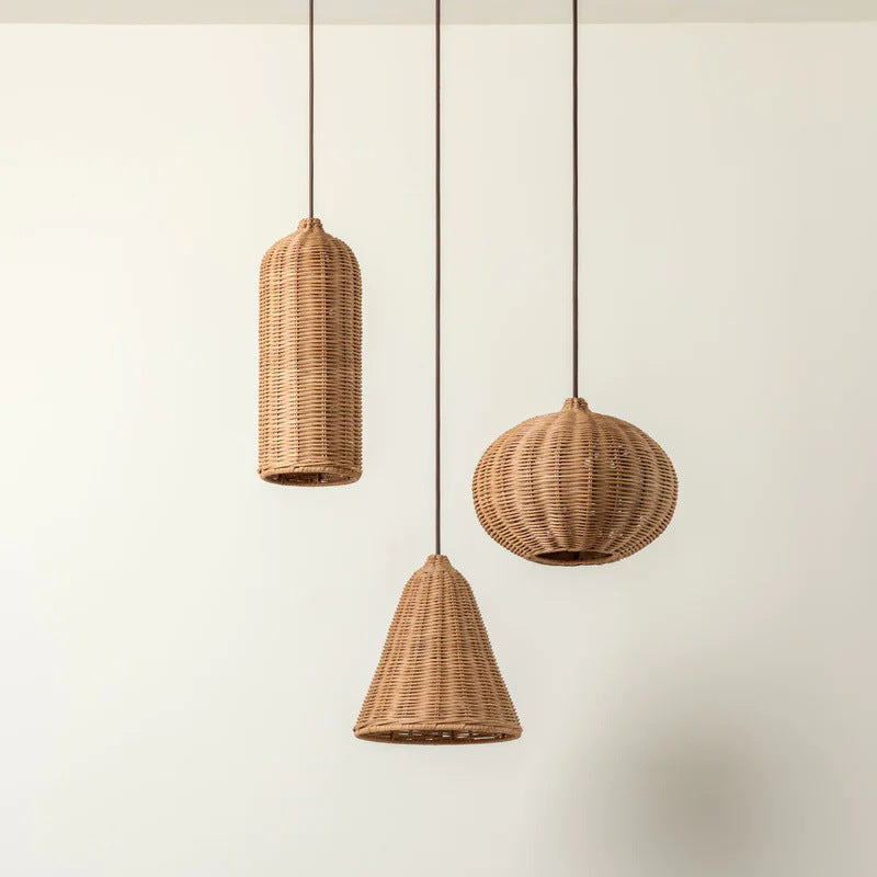 Handmade Pendant Light made of Braided Rattan | High & Bury