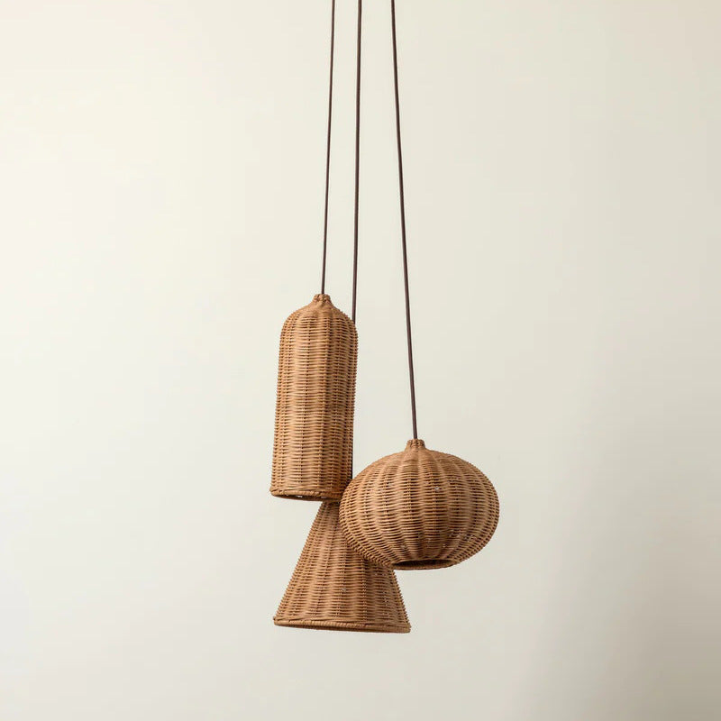 Handmade Pendant Light made of Braided Rattan | High & Bury