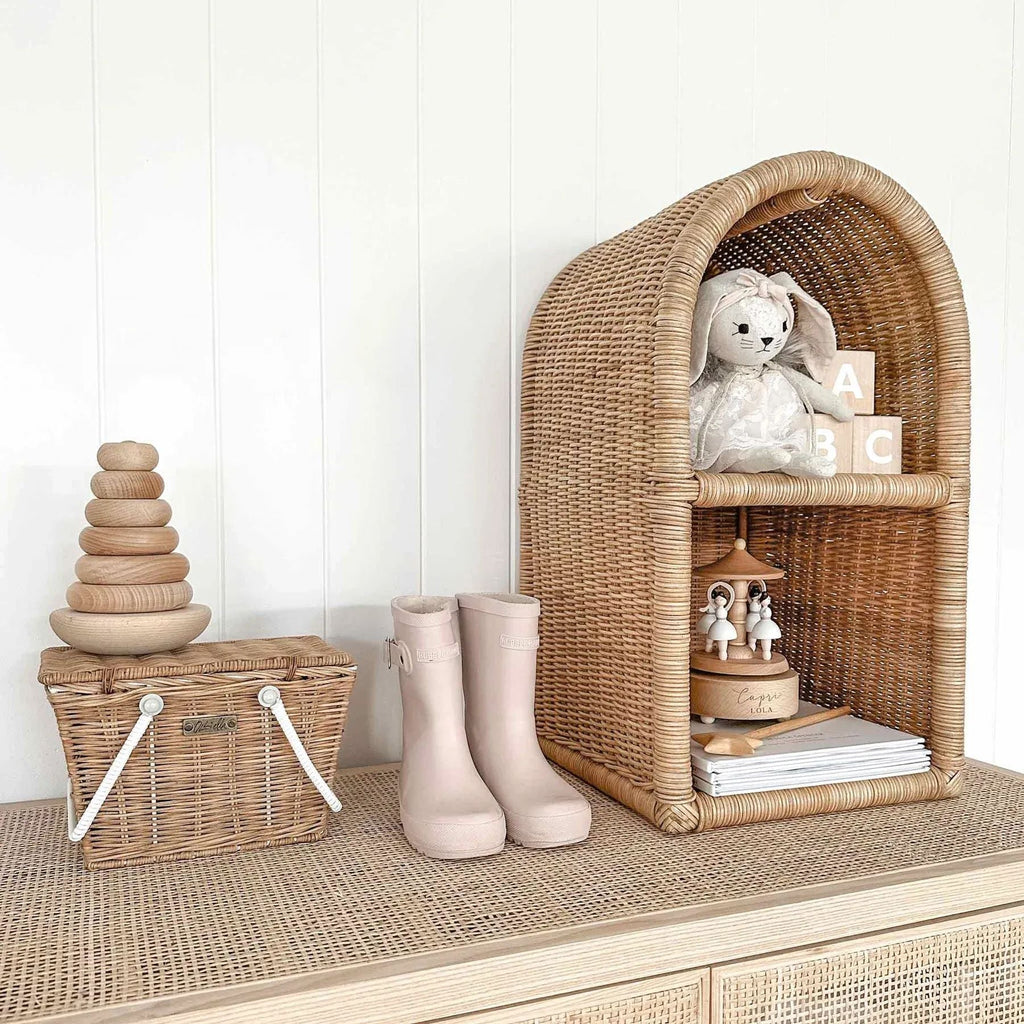 Handmade Shelf made of Woven Rattan | High & Bury