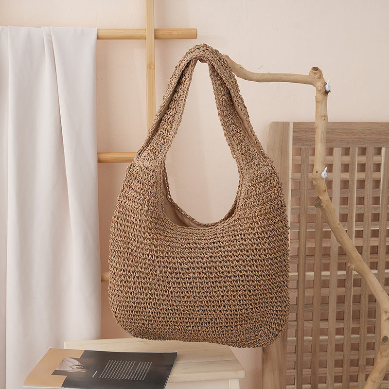 Handmade Wicker Bag Brown Beige | High & Bury