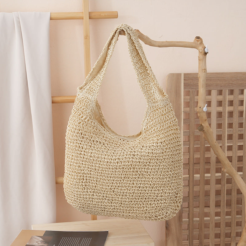 Handmade Wicker Bag Brown Beige | High & Bury