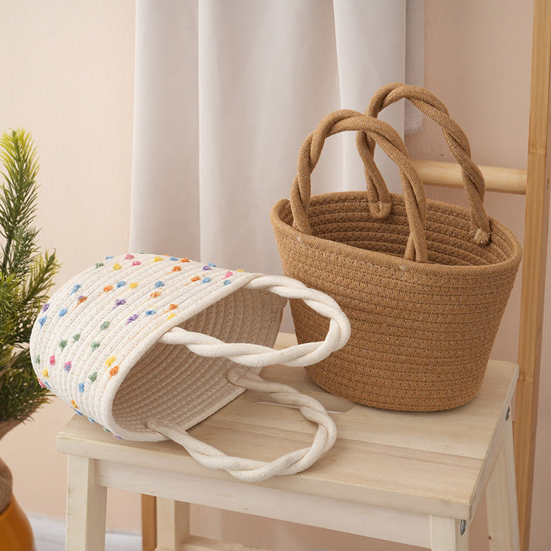 Handmade Wicker Bag Woven Natural Fiber Soft Textile | High & Bury