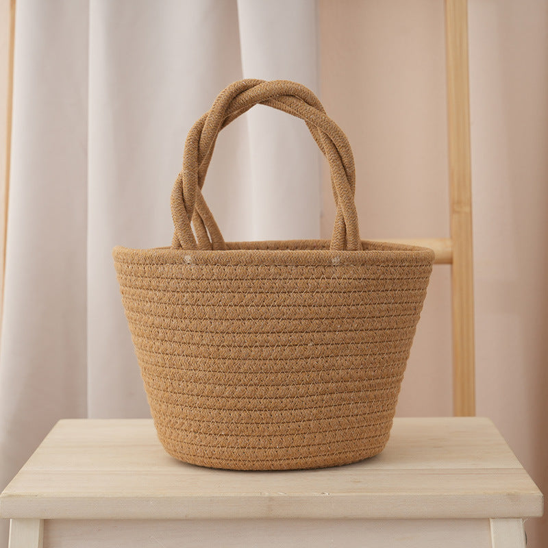 Handmade Wicker Bag Woven Natural Fiber Soft Textile | High & Bury