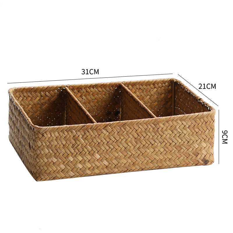 Handwoven Bamboo Storage Organizer Basket | High & Bury