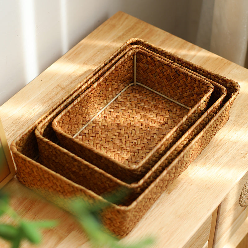 Handwoven Bamboo Storage Tray | High & Bury