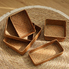 Handwoven Bamboo Storage Tray | High & Bury