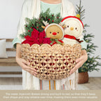 Handwoven Basket Green Beige | High & Bury