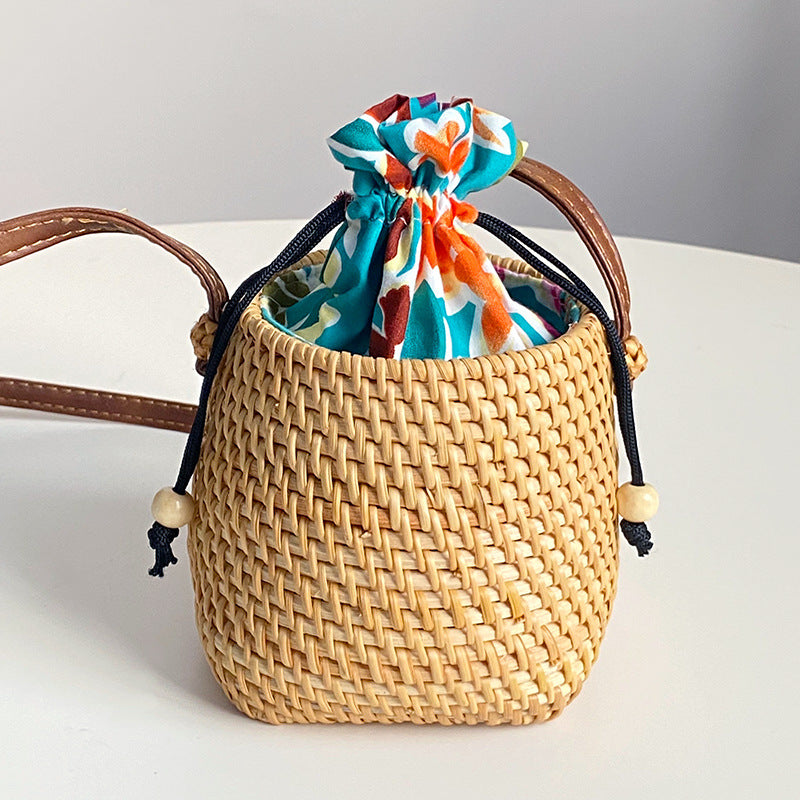 Handwoven Basket with Leather Handle | High & Bury