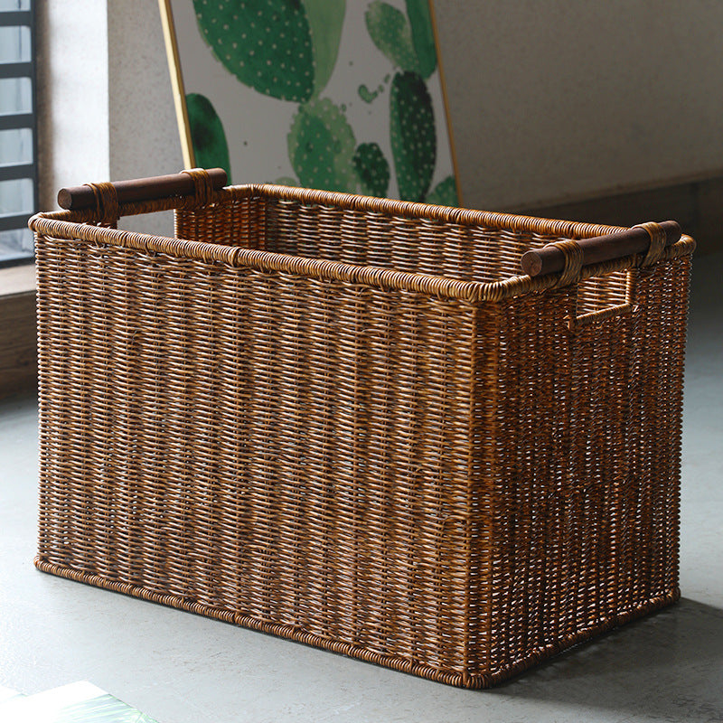 Handwoven Decorative Basket Light Brown | High & Bury