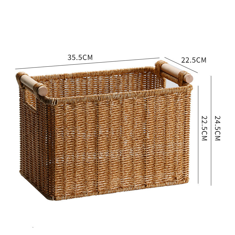 Handwoven Decorative Basket Light Brown | High & Bury