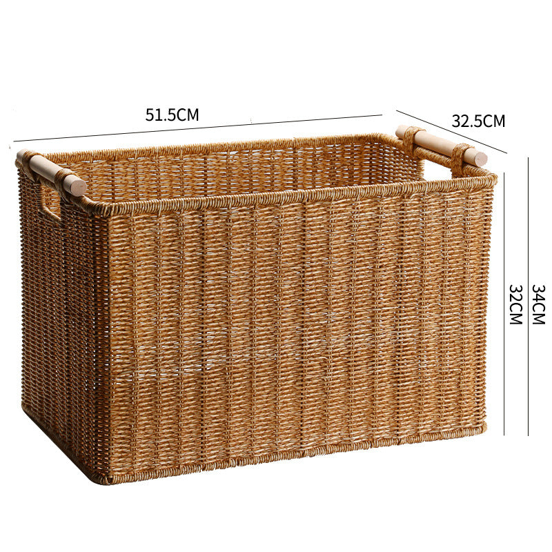 Handwoven Decorative Basket Light Brown | High & Bury