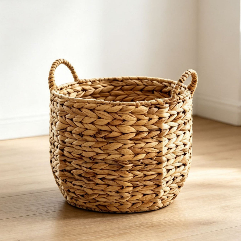 Handwoven Decorative Basket with Heart Motif | High & Bury