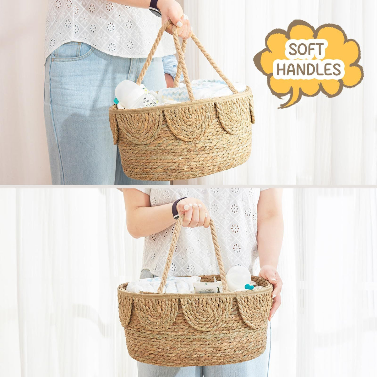 Handwoven Decorative Basket with Ruffles | High & Bury