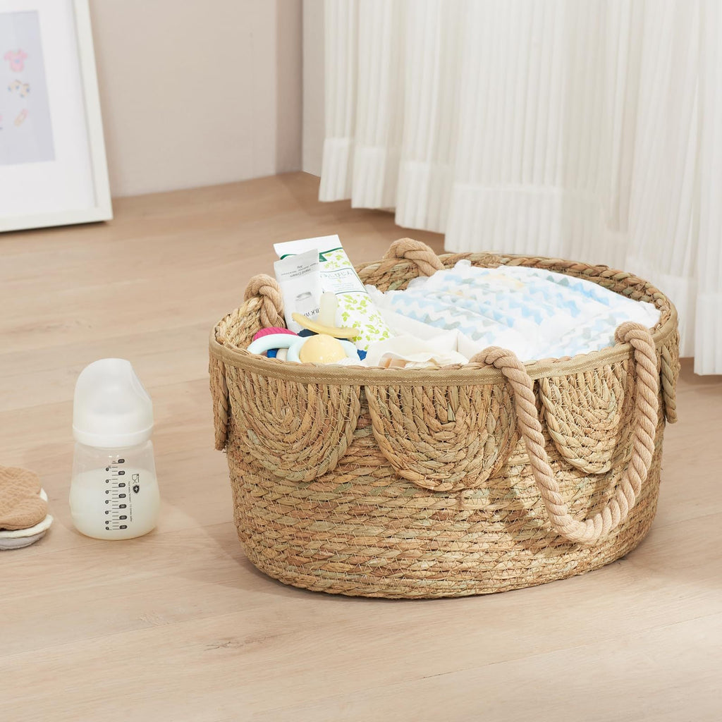 Handwoven Decorative Basket with Ruffles | High & Bury