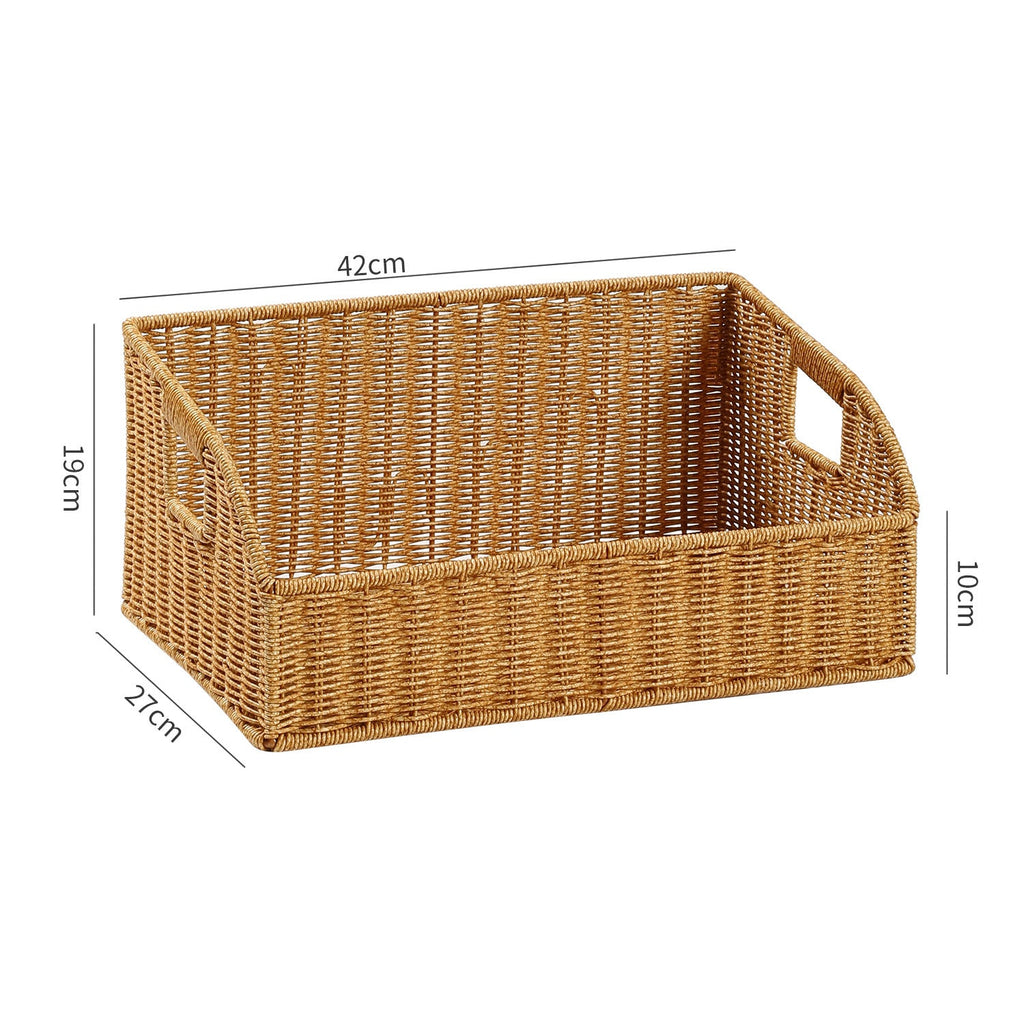 Handwoven Decorative Storage Container Light Brown | High & Bury