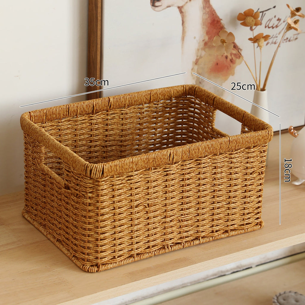 Handwoven Multifunctional Storage Basket Brown | High & Bury