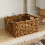 Handwoven Multifunctional Storage Basket Brown | High & Bury