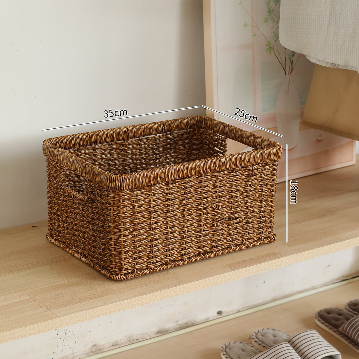 Handwoven Multifunctional Storage Basket Brown | High & Bury