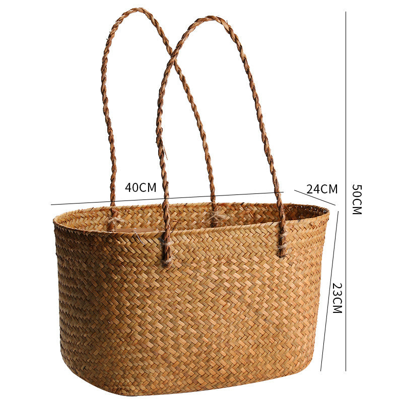 Handwoven Multifunctional Storage Basket Coffee Orange | High & Bury