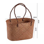 Handwoven Multifunctional Storage Basket Coffee Orange | High & Bury