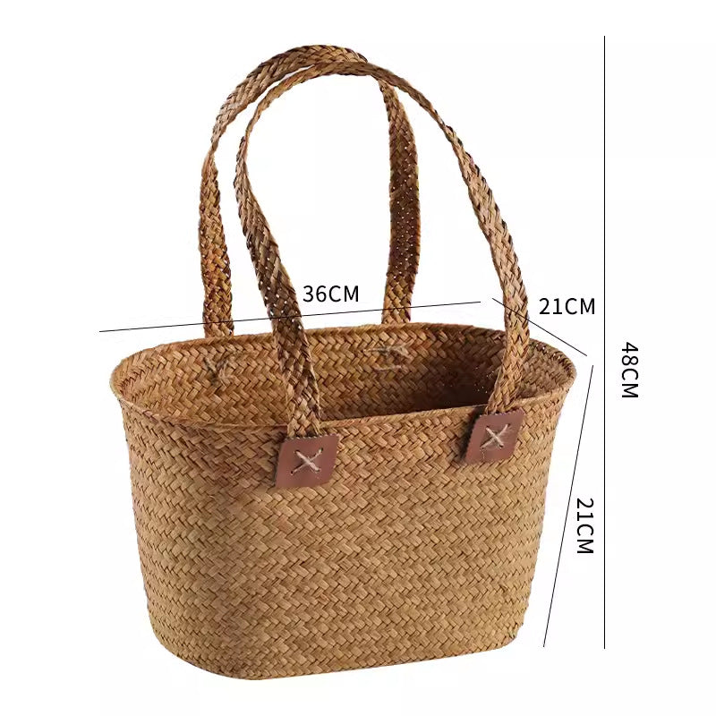 Handwoven Multifunctional Storage Basket Coffee Orange | High & Bury