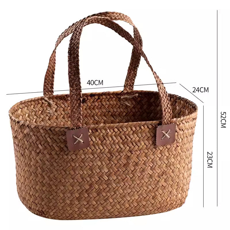 Handwoven Multifunctional Storage Basket Coffee Orange | High & Bury