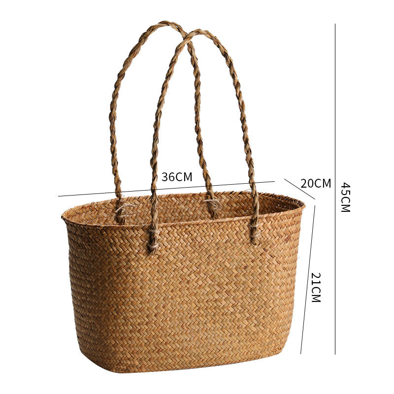 Handwoven Multifunctional Storage Basket Coffee Orange | High & Bury