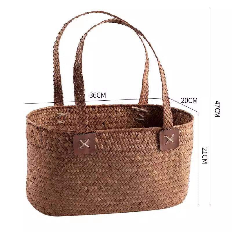 Handwoven Multifunctional Storage Basket Coffee Orange | High & Bury