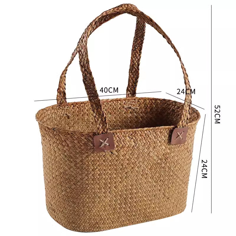 Handwoven Multifunctional Storage Basket Coffee Orange | High & Bury