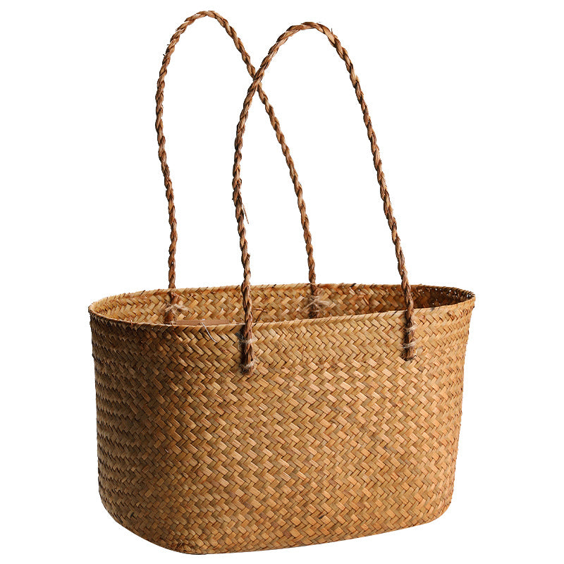 Handwoven Multifunctional Storage Basket Coffee Orange | High & Bury