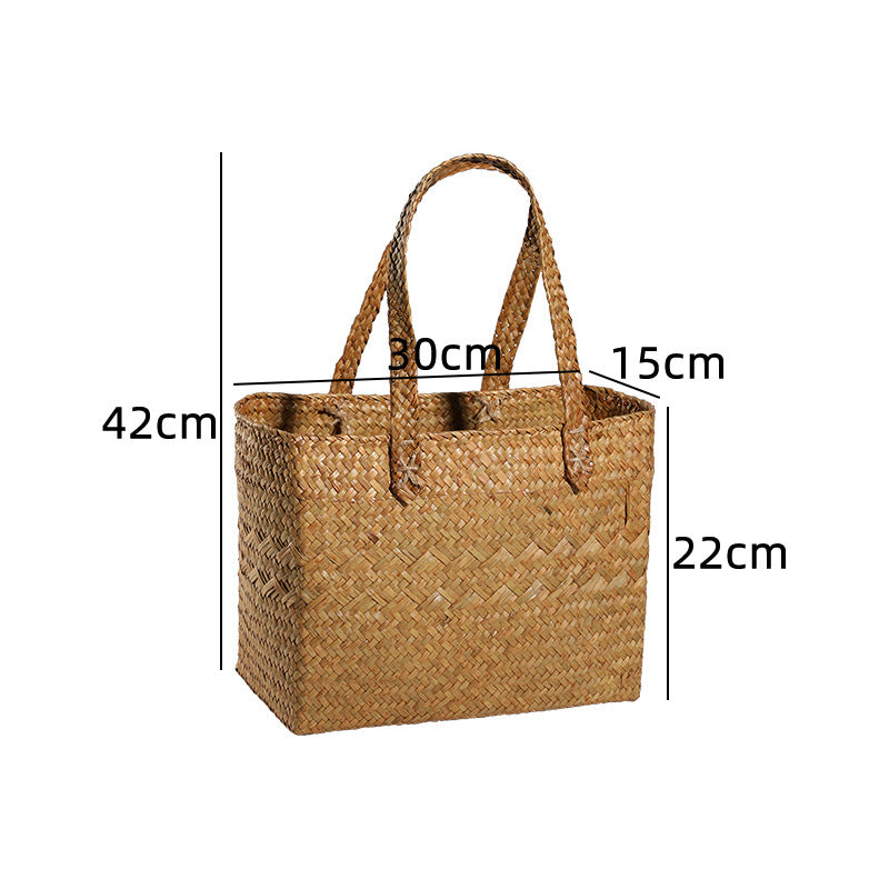 Handwoven Natural Fiber Beach Bag | High & Bury