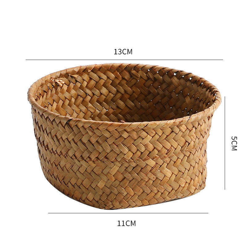 Handwoven Natural Fiber Decorative Storage Basket | High & Bury