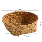 Handwoven Natural Fiber Decorative Storage Basket | High & Bury