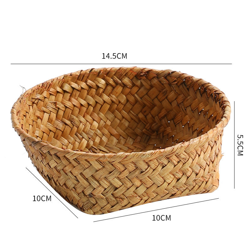 Handwoven Natural Fiber Decorative Storage Basket | High & Bury