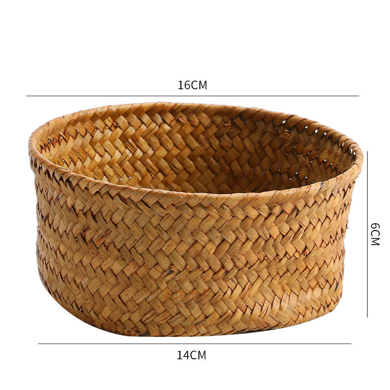 Handwoven Natural Fiber Decorative Storage Basket | High & Bury