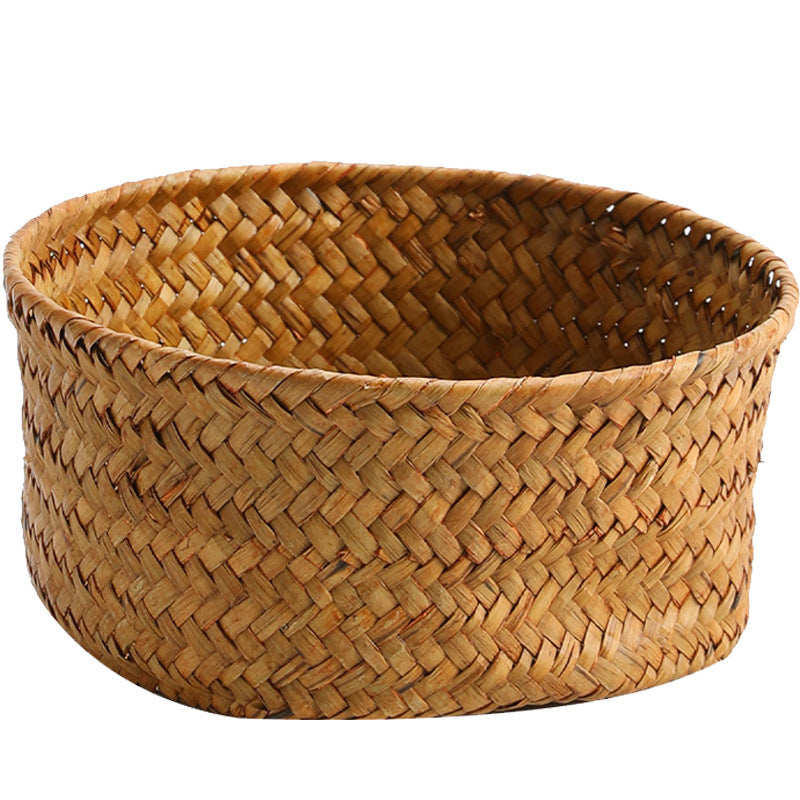 Handwoven Natural Fiber Decorative Storage Basket | High & Bury